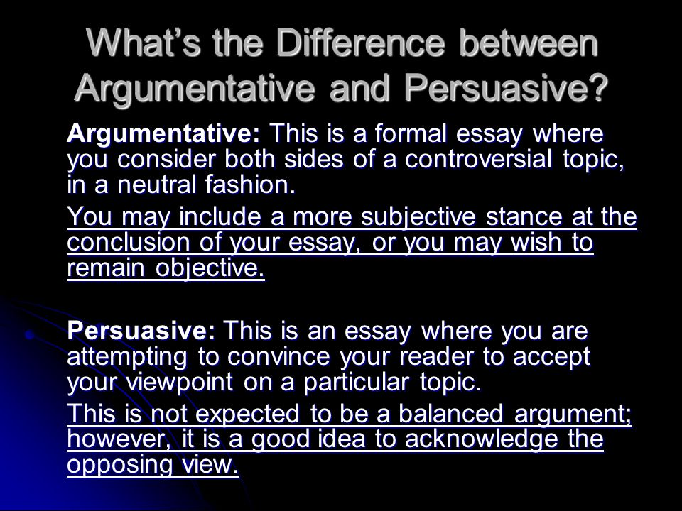 persuasive and argumentative essay