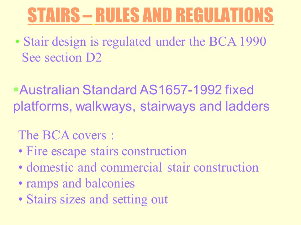 STAIRS – RULES AND REGULATIONS - ppt video online download