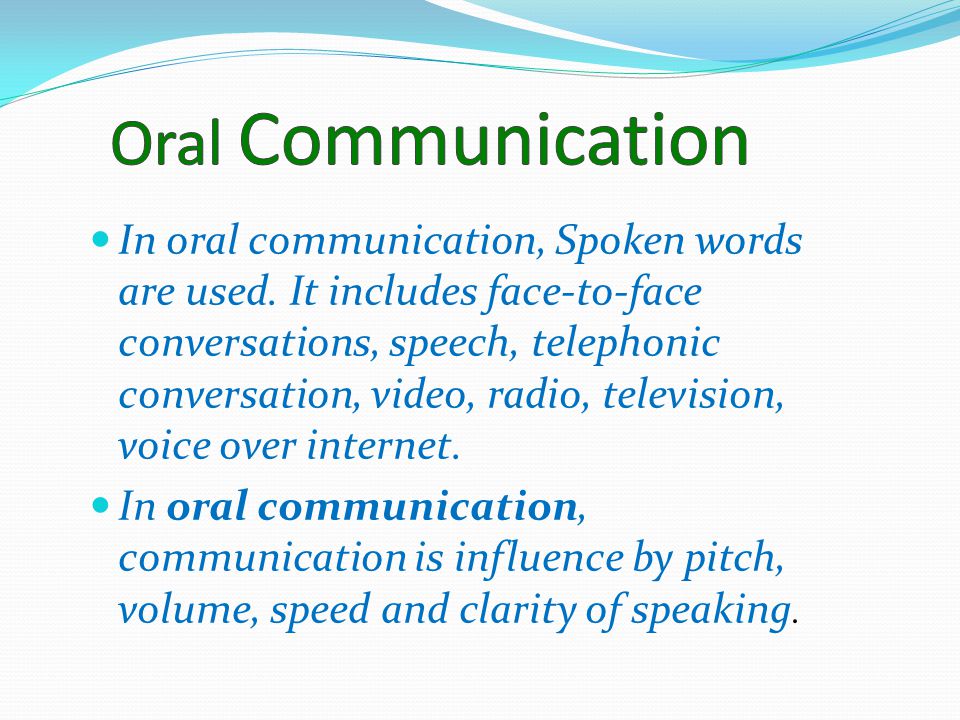 What Is Oral Communications 4