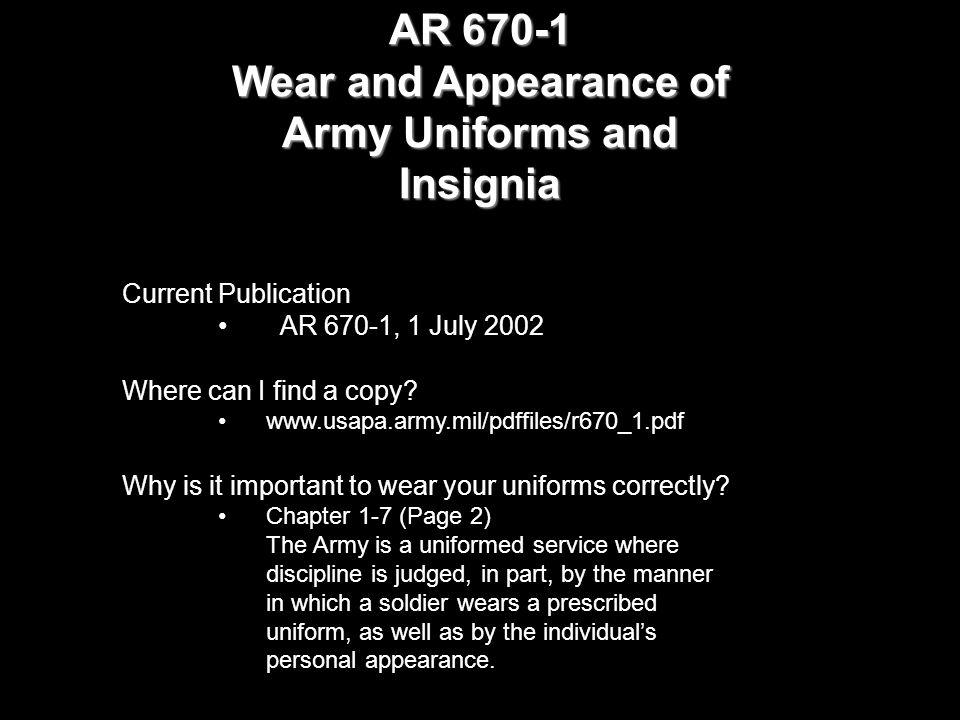 Army Uniform Standards 78