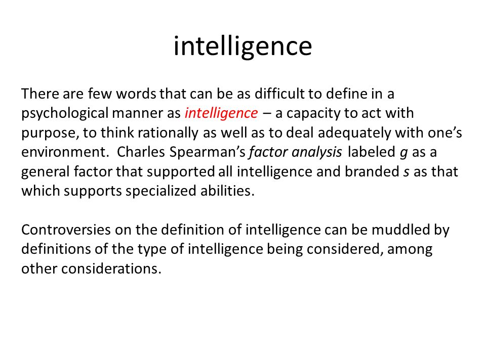 Intelligence Definition