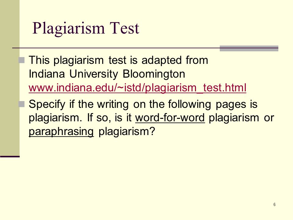 Indiana University Plagiarism Test Answers How To