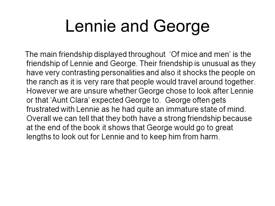Friendship In Of Mice And Men Essay 12