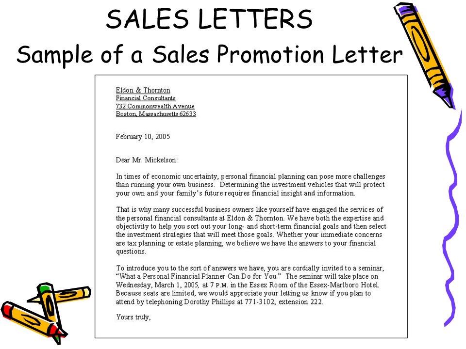 Promotional Letter Sample Announcing Catalog Sale Items