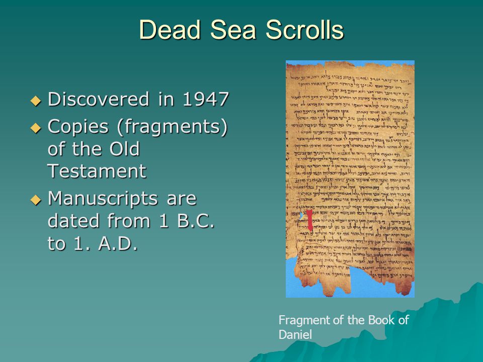 Dead Sea Scrolls Daniel Dating