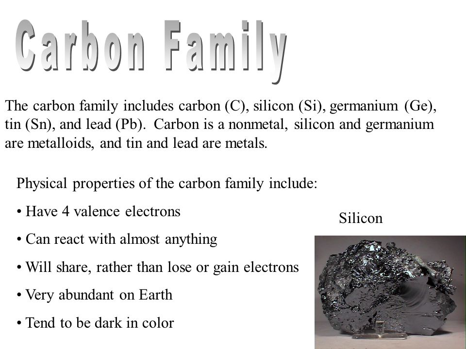 Properties Of Carbon Group 85