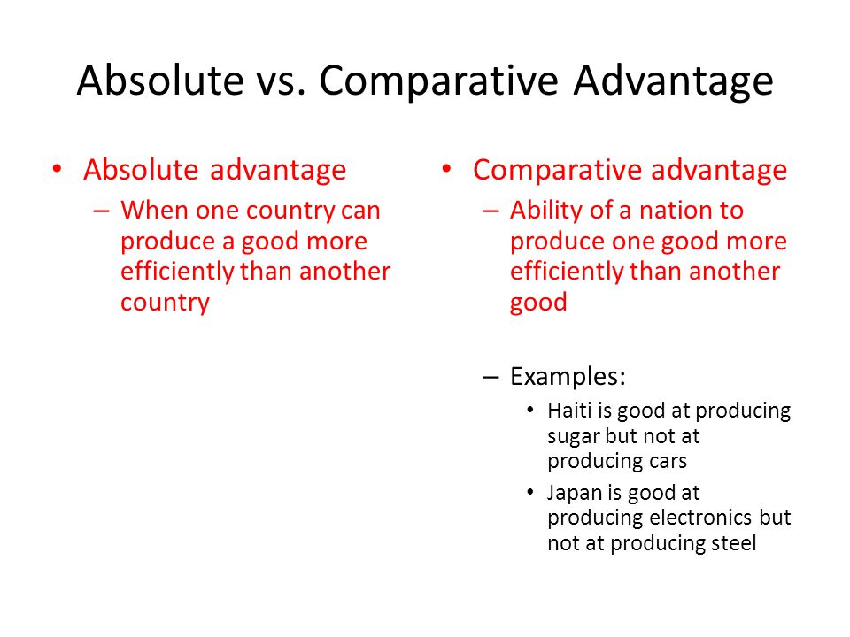 absolute advantage and comparative advantage