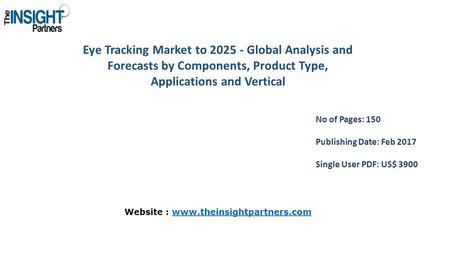 Eye Tracking Market to Global Analysis and Forecasts by Components, Product Type, Applications and Vertical No of Pages: 150 Publishing Date: Feb.
