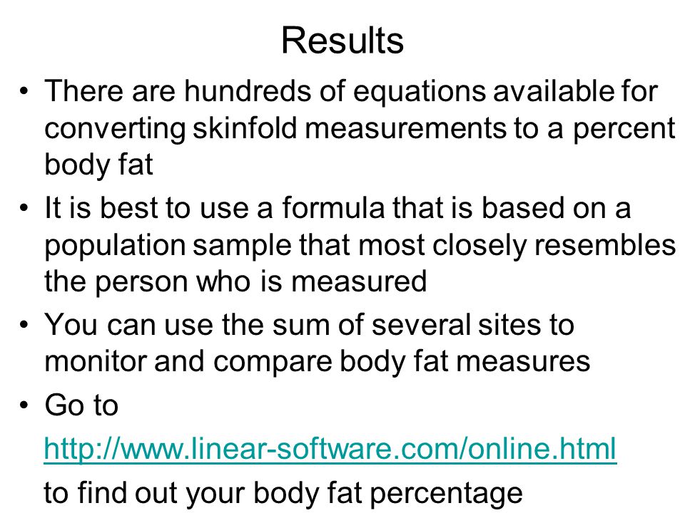 Girth Measurements For Body Fat 34