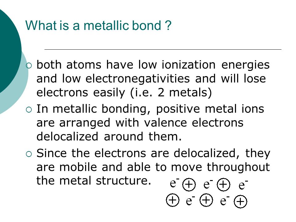 metallic bond,metallicbond types of bonds metallic solids ionic solids molecular solids