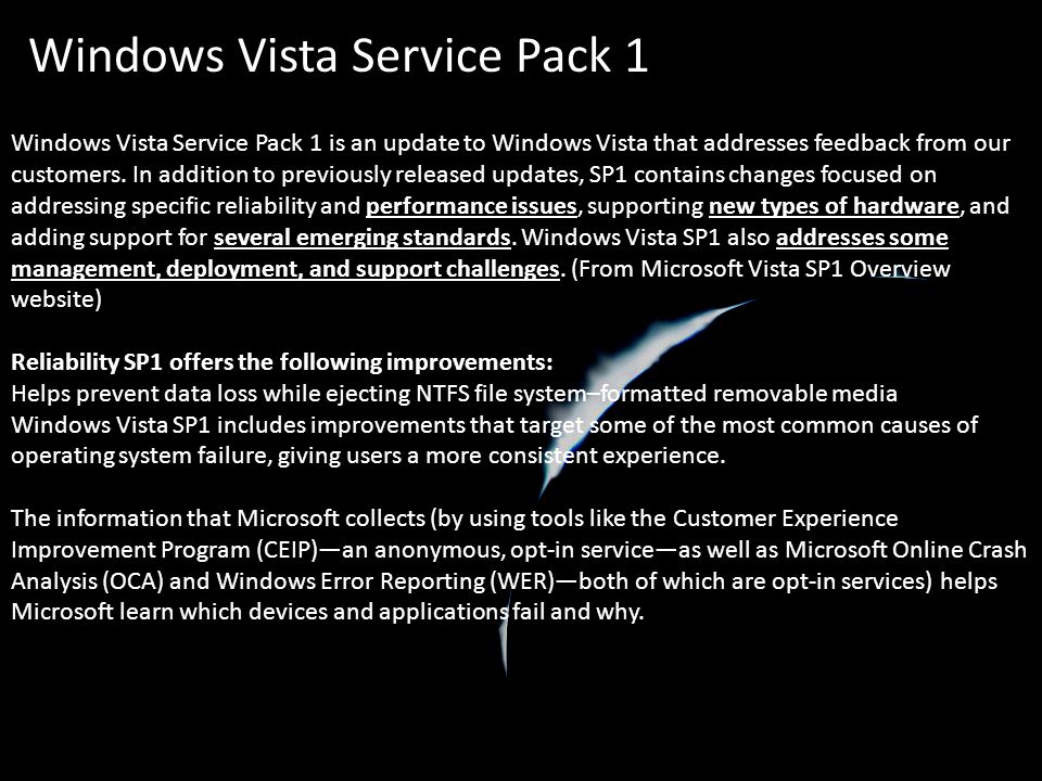 Problem Installing Service Pack 1 Vista