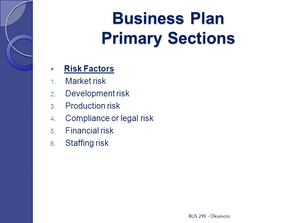 business plan critical risks