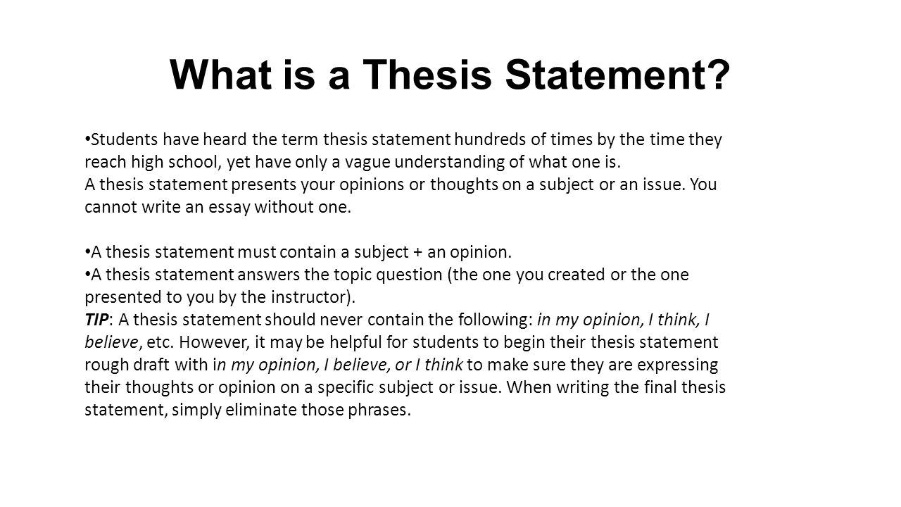 crafting a thesis statement