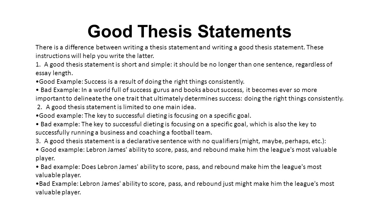 what makes a good thesis statement