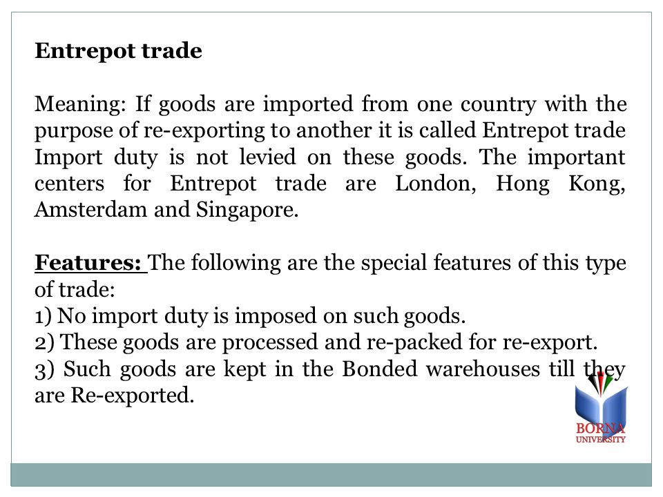 importance of entrepot trade
