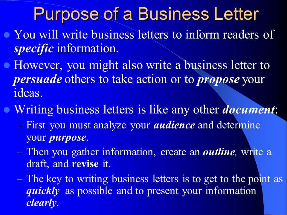 What Is The Purpose Of A Business Letter from slideplayer.com