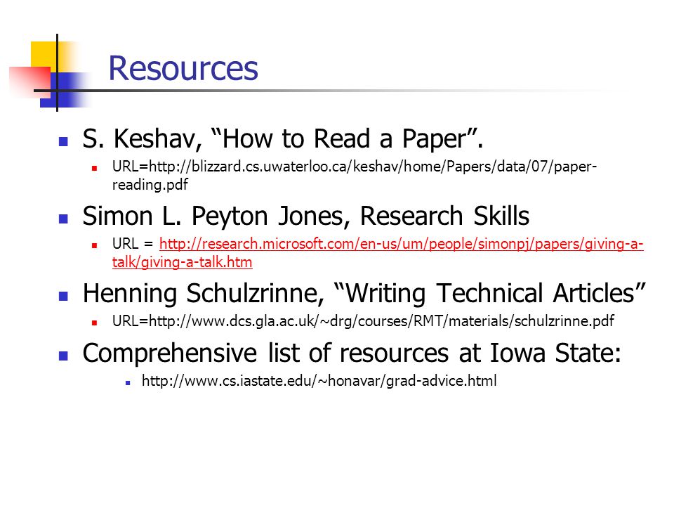 resources for research papers