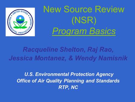 New Source Review (NSR) Program Basics
