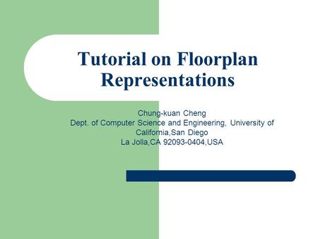 Tutorial on Floorplan Representations