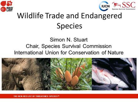 THE IUCN RED LIST OF THREATENED SPECIES Wildlife Trade and Endangered Species Simon N. Stuart Chair, Species Survival Commission International Union for.