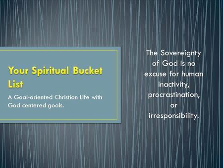 Your Spiritual Bucket List