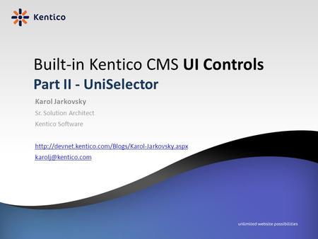 Built-in Kentico CMS UI Controls