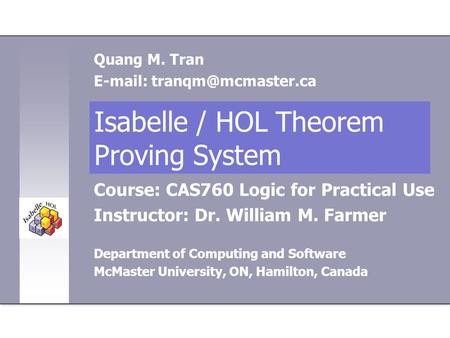 Isabelle / HOL Theorem Proving System