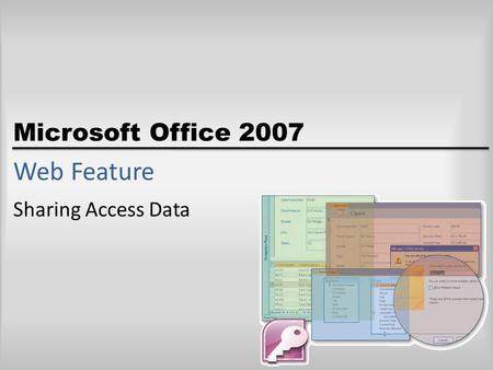 Microsoft Office 2007 Web Feature Sharing Access Data.