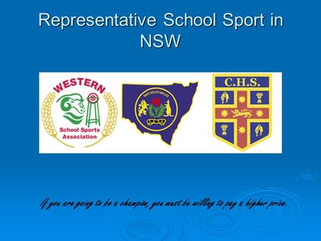 Representative School Sport in NSW