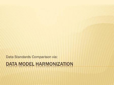 Data Standards Comparison via:. Data Standards Expressions The Purpose of Data Modeling Domain Information Models (DIM) The Canonical DIM Model Components.