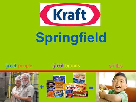 + = great peoplegreat brands smiles Springfield. Kraft Foods Group, Inc. ENERGY SAVINGS Heat Recovery Boiler Stacks and Ammonia Compressor Green Ideas.
