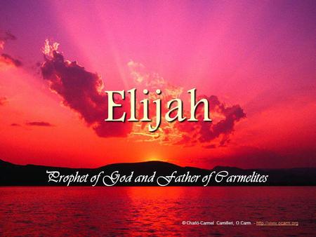 Elijah Prophet of God and Father of Carmelites © Charló-Carmel Camilleri, O.Carm. -