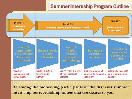Summer Internship Program Outline