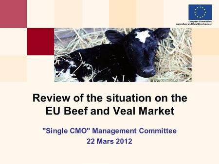 Single CMO Management Committee 22 Mars 2012 Review of the situation on the EU Beef and Veal Market.
