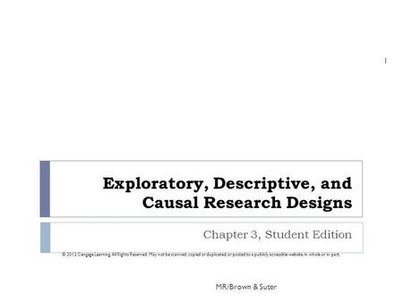 Exploratory, Descriptive, and Causal Research Designs