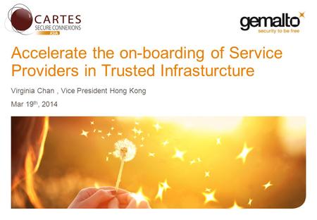 Accelerate the on-boarding of Service Providers in Trusted Infrasturcture Virginia Chan, Vice President Hong Kong Mar 19 th, 2014.