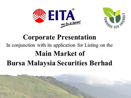 Corporate Presentation Bursa Malaysia Securities Berhad