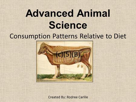 Advanced Animal Science Consumption Patterns Relative to Diet (c)(5)(B) Created By: Rodree Carlile.
