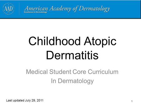 Childhood Atopic Dermatitis