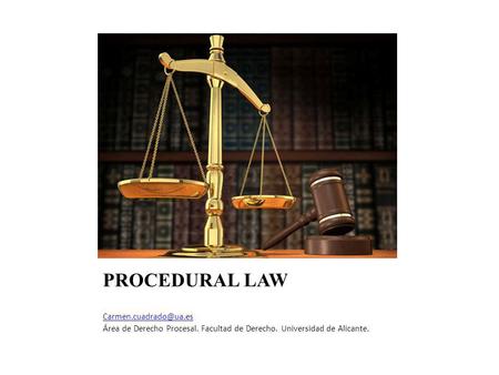 PROCEDURAL LAW Área de Derecho Procesal. Facultad de Derecho. Universidad de Alicante.
