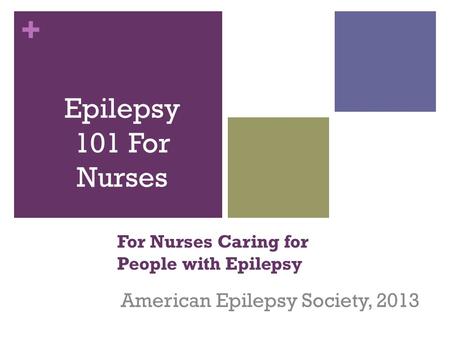 + For Nurses Caring for People with Epilepsy American Epilepsy Society, 2013 Epilepsy 101 For Nurses.