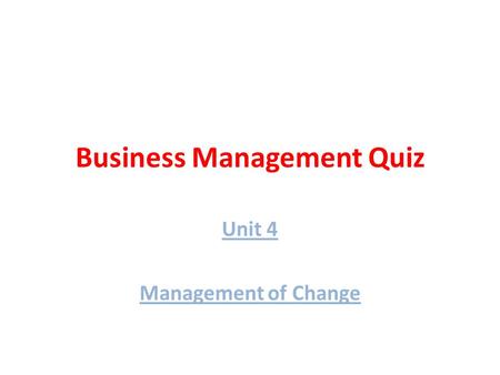 Business Management Quiz
