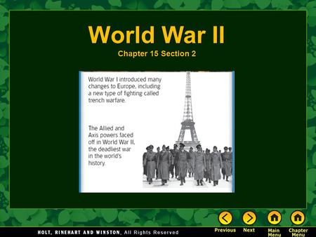 World War II Chapter 15 Section 2.