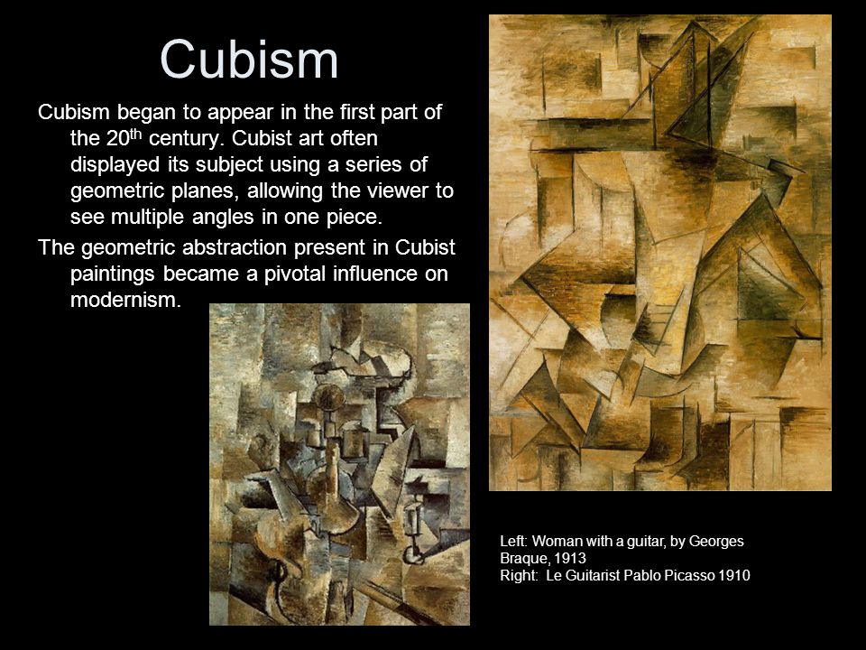 A glance at cubism in the 20th century