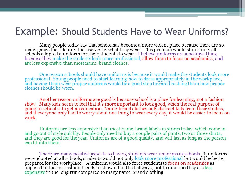 reasons why students should not wear school uniforms