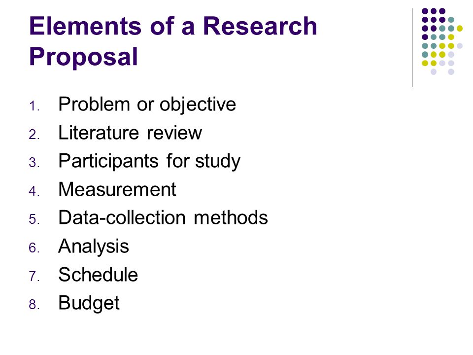 elements of research proposal