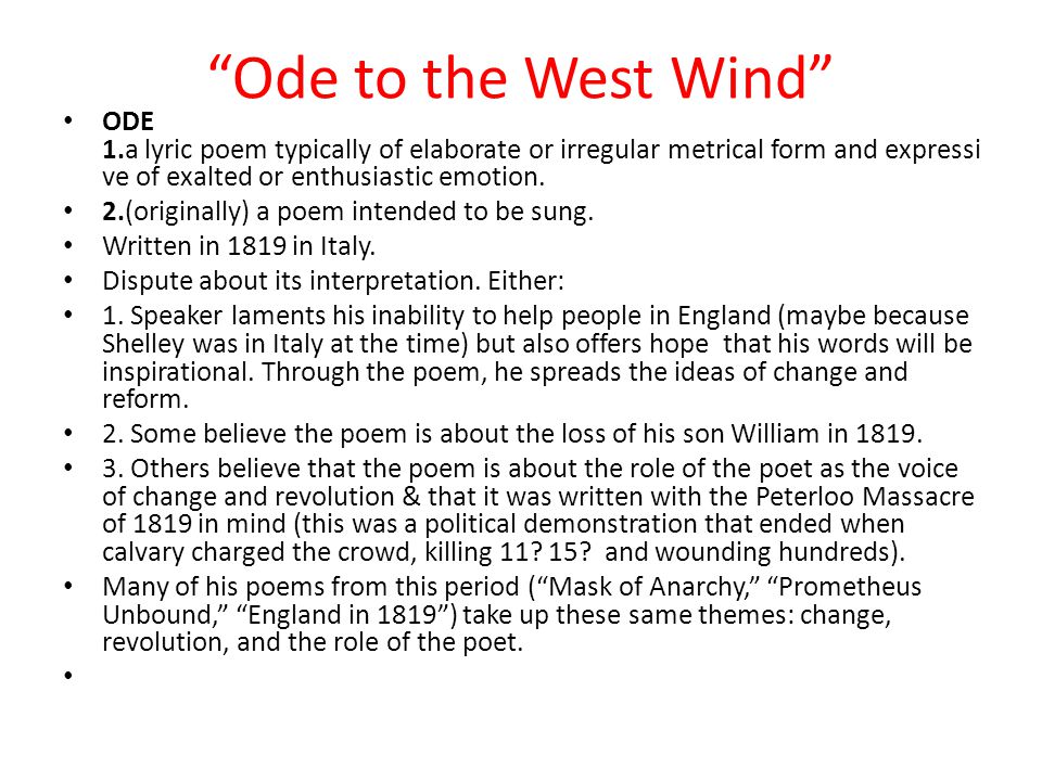 ode to the west wind analysis