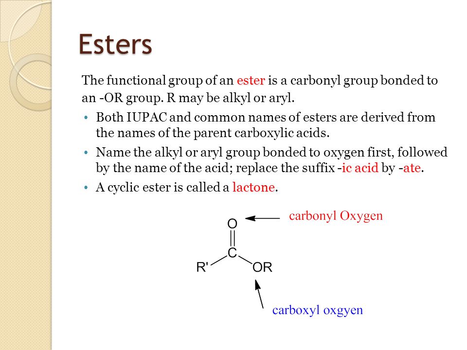 Functional Group Of An Ester 98