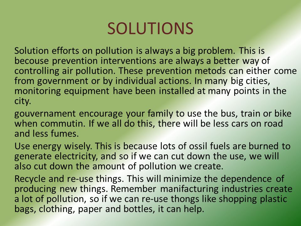 Pollution Solution Essay – 396061