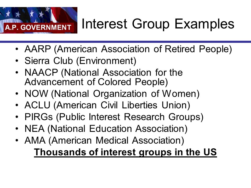 Interest Group Examples 76